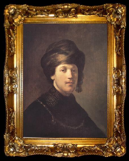 framed  Isack jouderville Bust of a young Man in a Turban (mk33), ta009-2